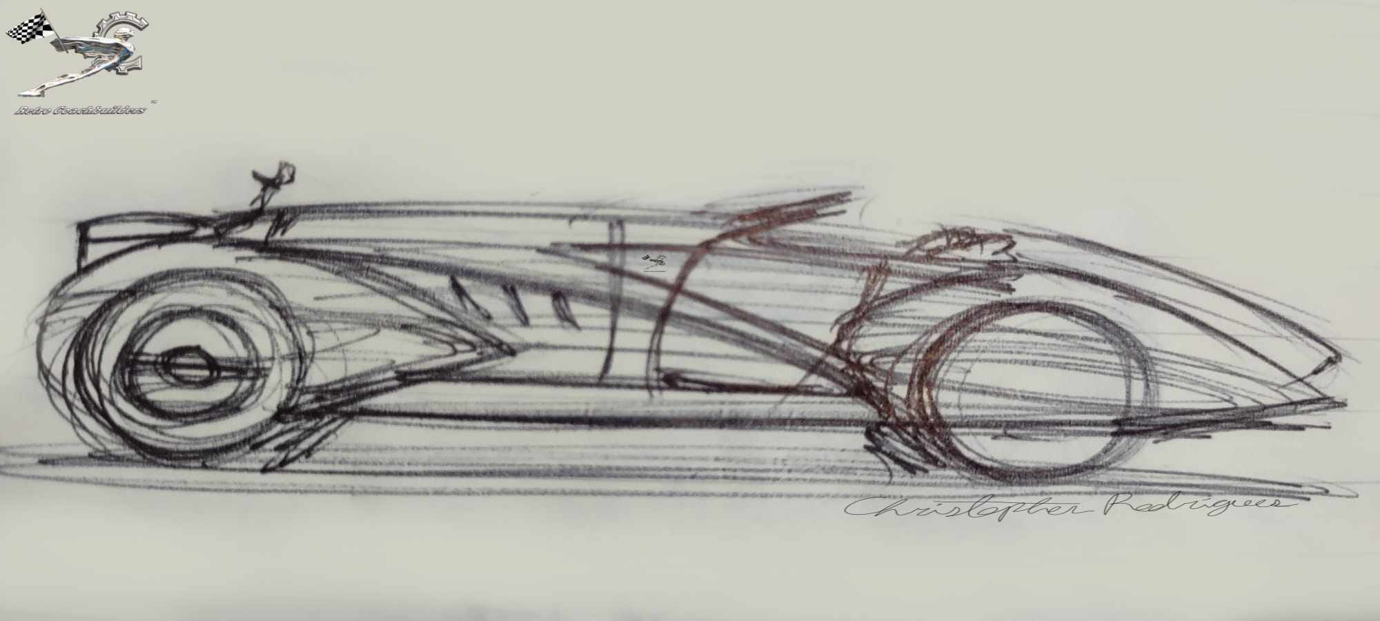 1920's and 1930's streamlined and Art Deco Coachwork Design Sketch